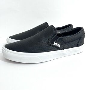 Vans Perf Leather Slip-On Shoe in Black Men’s 8.5/ Women’s 10